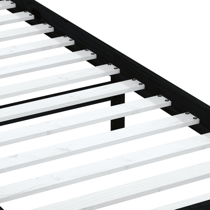 Massivholzbett Schwarz 90x190 cm