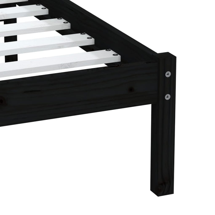 Massivholzbett Schwarz 90x190 cm
