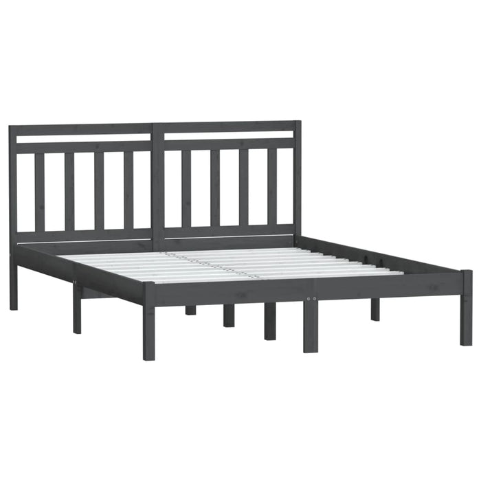 Massivholzbett Grau 120x190 cm