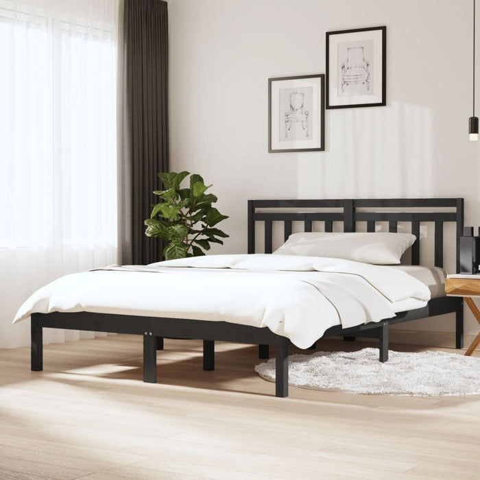 Massivholzbett Grau 120x190 cm