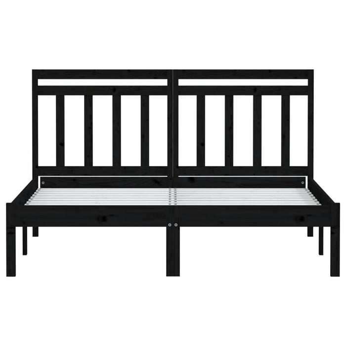 Massivholzbett Schwarz 120x190 cm