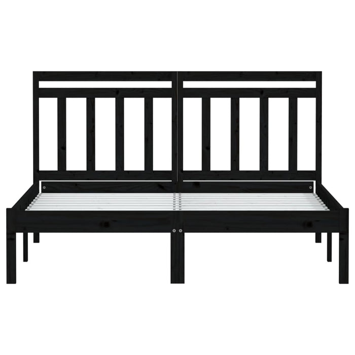 Massivholzbett Schwarz 150x200 cm
