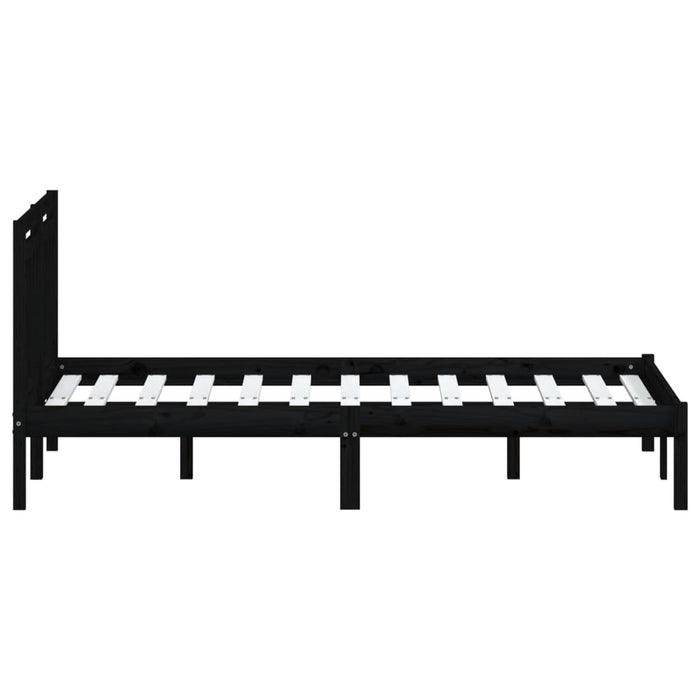 Massivholzbett Schwarz 150x200 cm