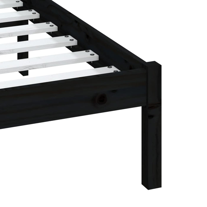 Massivholzbett Schwarz 150x200 cm
