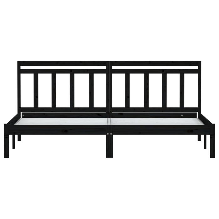 Massivholzbett Schwarz Kiefer 200x200 cm