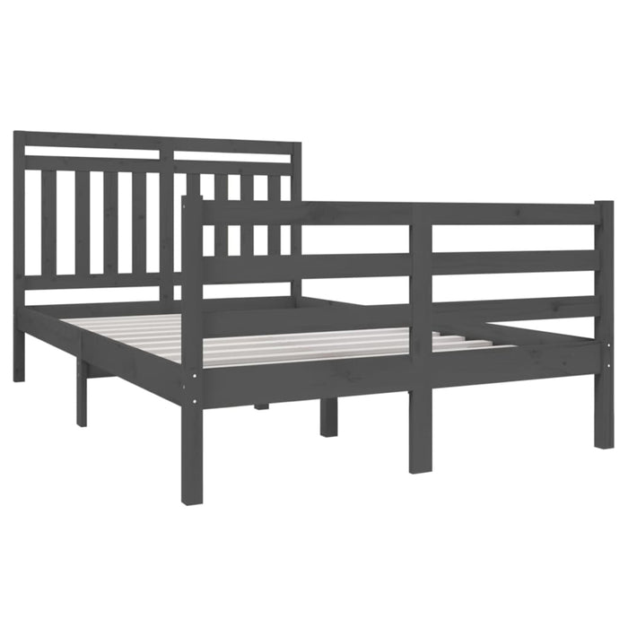 Massivholzbett Grau 120x190 cm