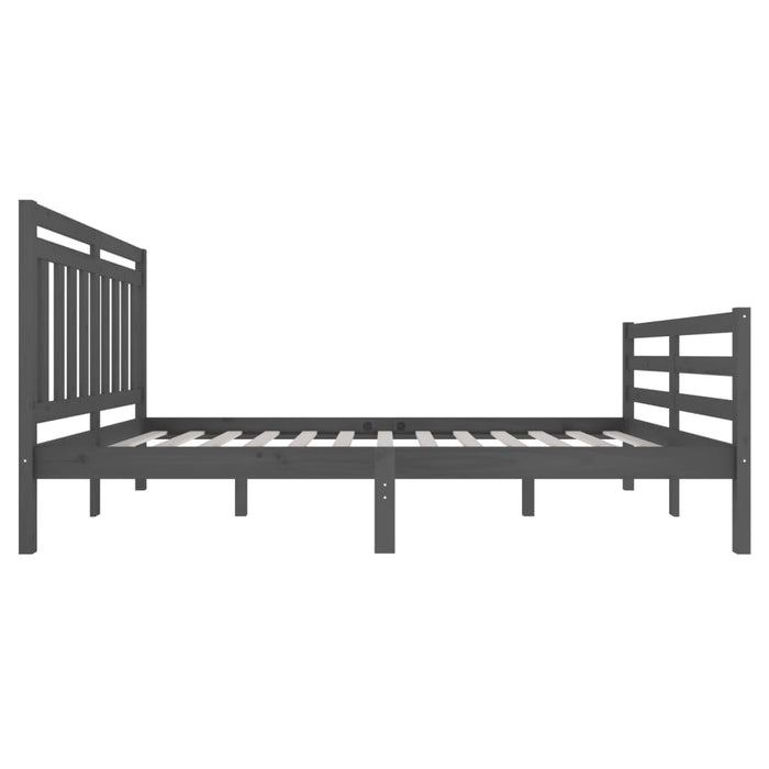 Massivholzbett Grau 120x190 cm