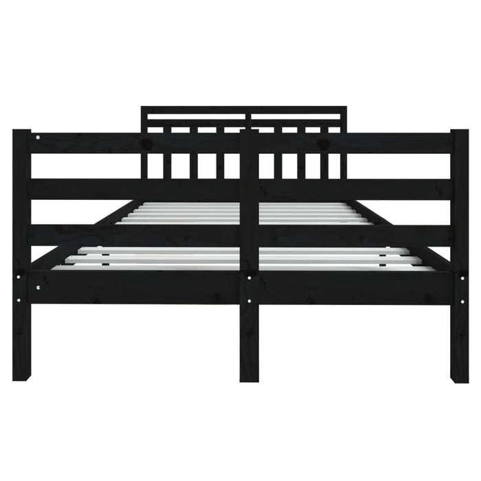 Massivholzbett Schwarz 120x190 cm