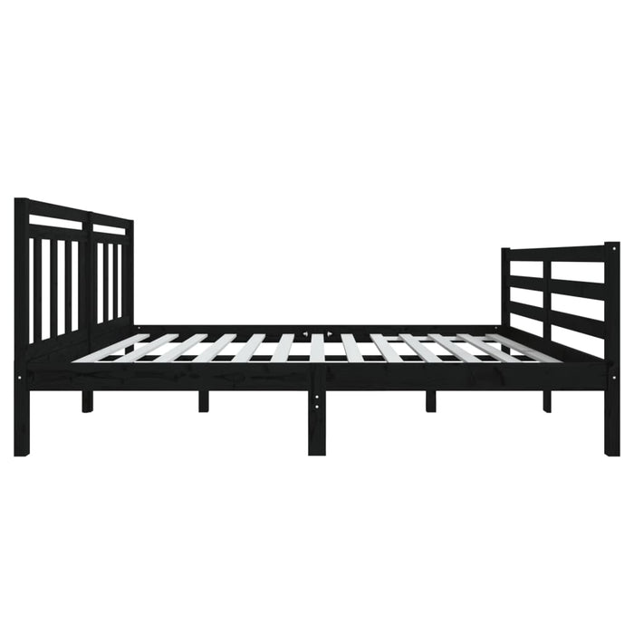 Massivholzbett Schwarz 120x190 cm