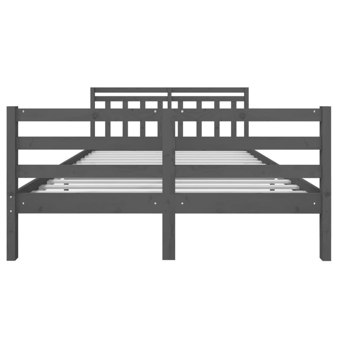 Massivholzbett Grau 135x190 cm