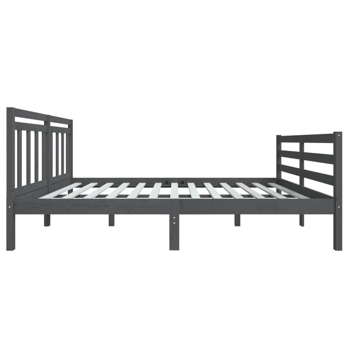 Massivholzbett Grau 135x190 cm