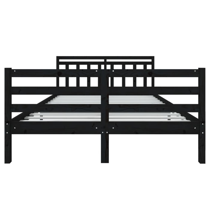 Massivholzbett Schwarz 140x190 cm