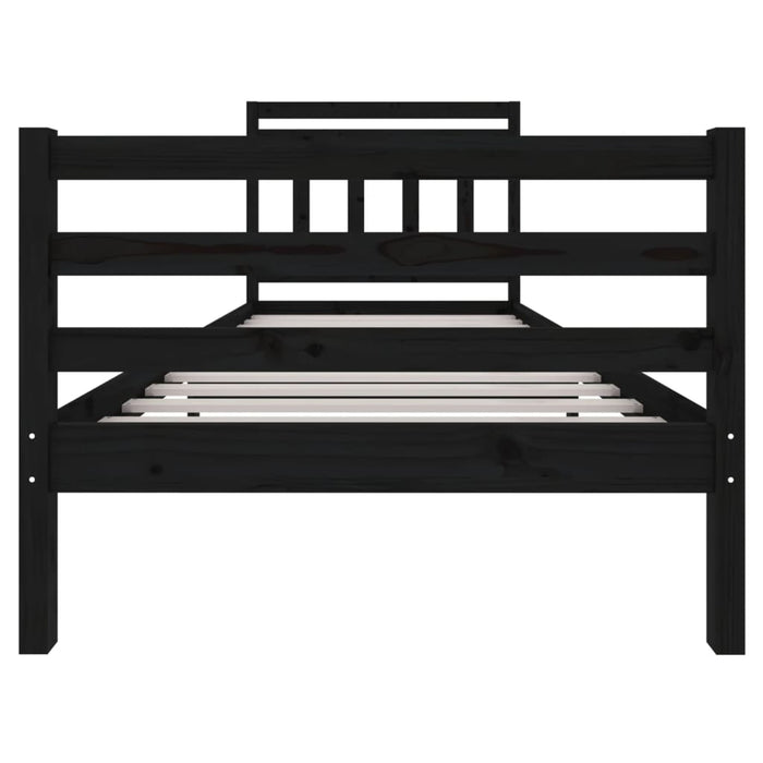 Massivholzbett Schwarz 90x200 cm