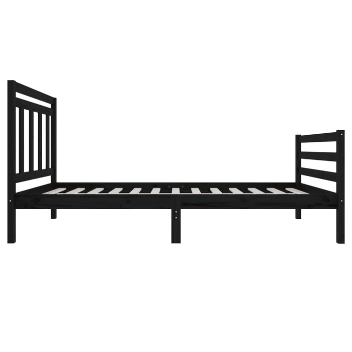 Massivholzbett Schwarz 90x200 cm