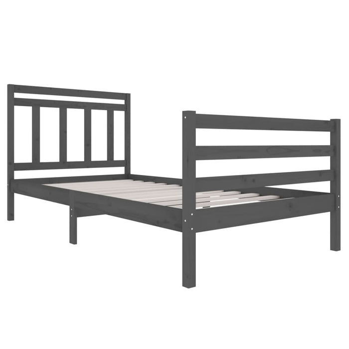 Massivholzbett Grau 100x200 cm
