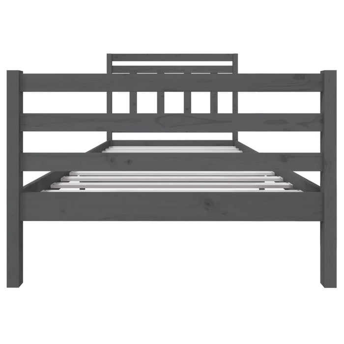 Massivholzbett Grau 100x200 cm