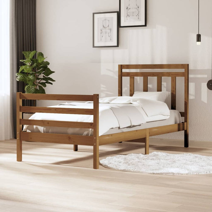 Massivholzbett Honigbraun 100x200 cm