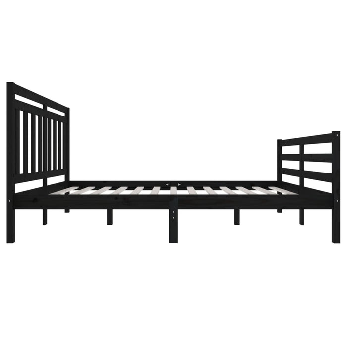 Massivholzbett Schwarz 140x200 cm