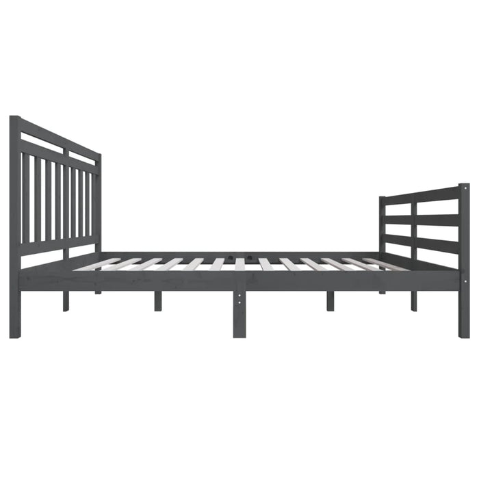 Massivholzbett Grau 150x200 cm