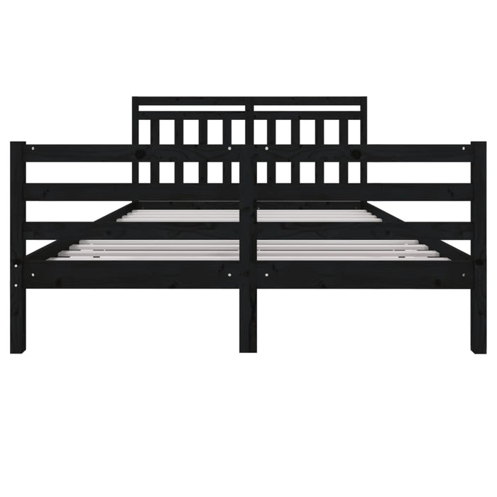 Massivholzbett Schwarz 150x200 cm