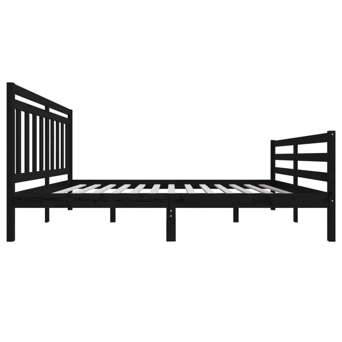 Massivholzbett Schwarz 150x200 cm