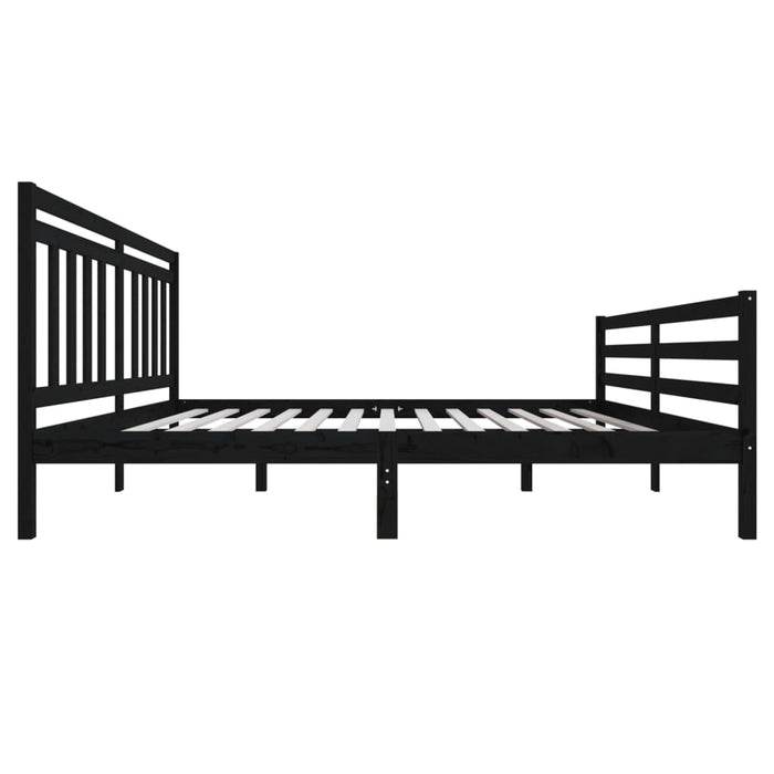 Massivholzbett Schwarz 180x200 cm