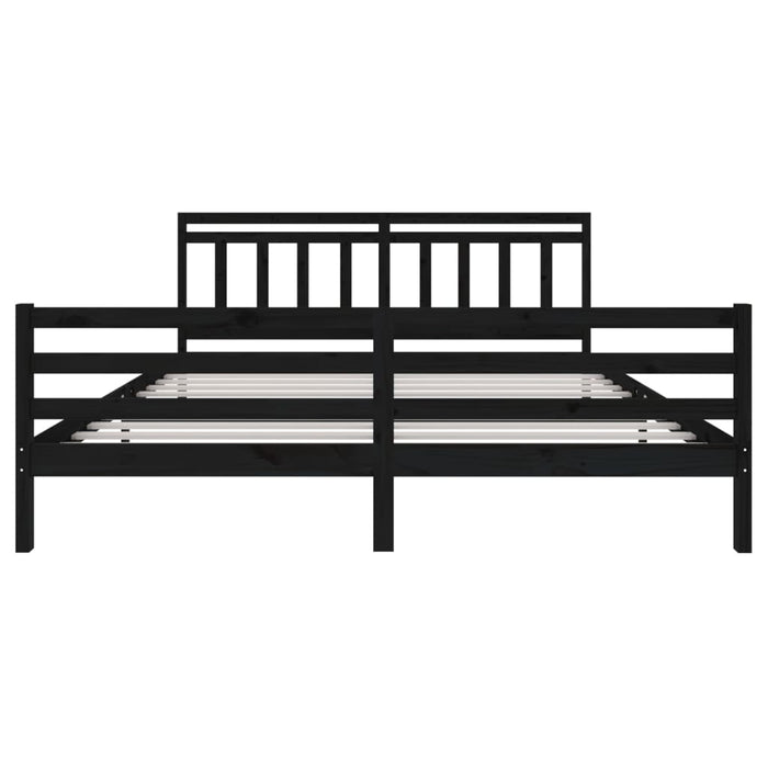 Massivholzbett Schwarz 200x200 cm