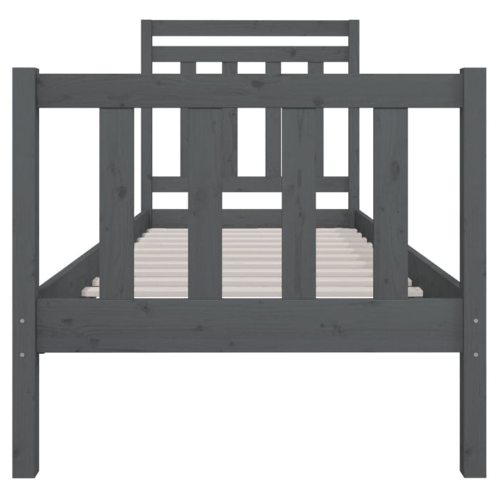 Massivholzbett Grau 75x190 cm