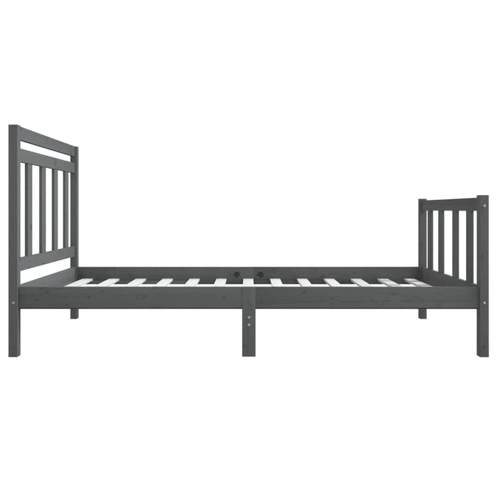 Massivholzbett Grau 75x190 cm