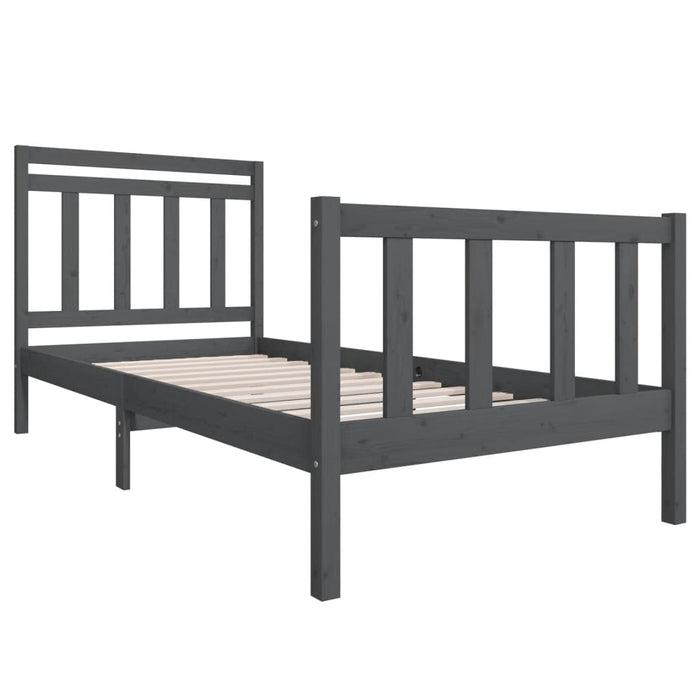 Massivholzbett Grau 90x190 cm