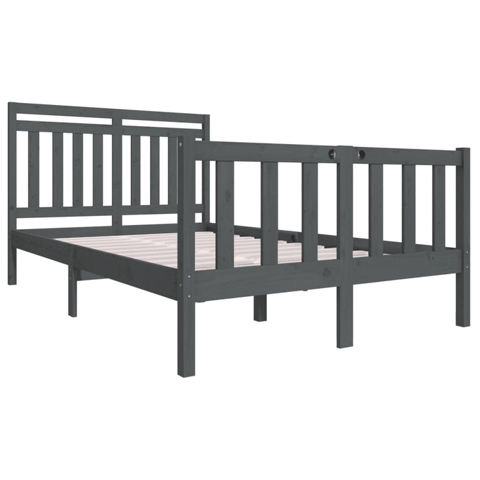 Massivholzbett Grau 120x190 cm