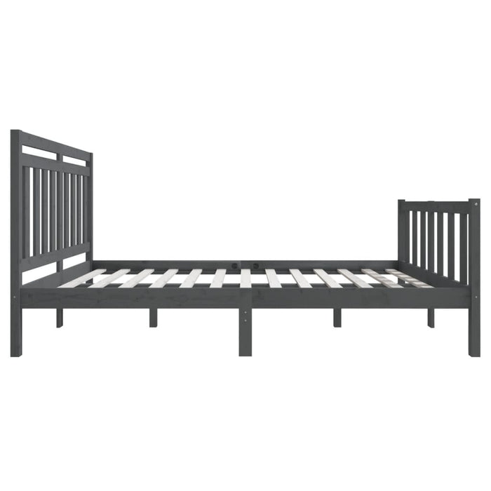 Massivholzbett Grau 120x190 cm