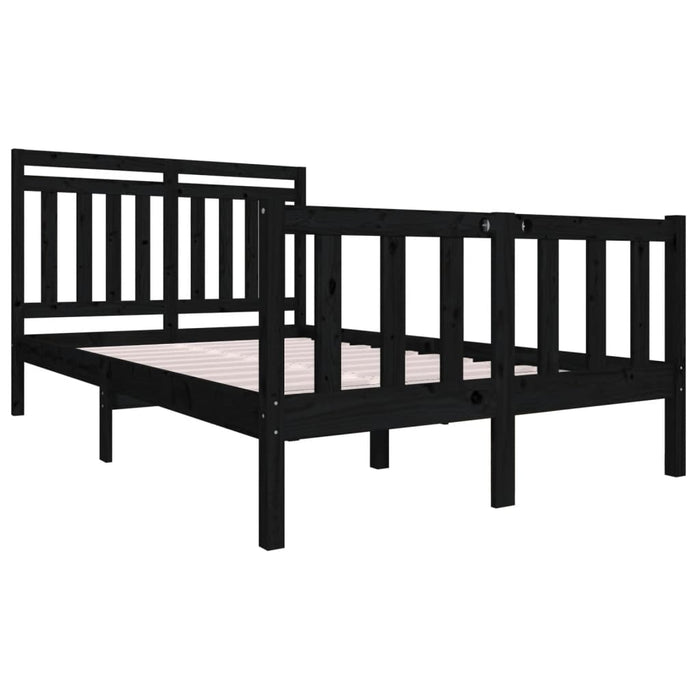 Massivholzbett Schwarz 120x190 cm