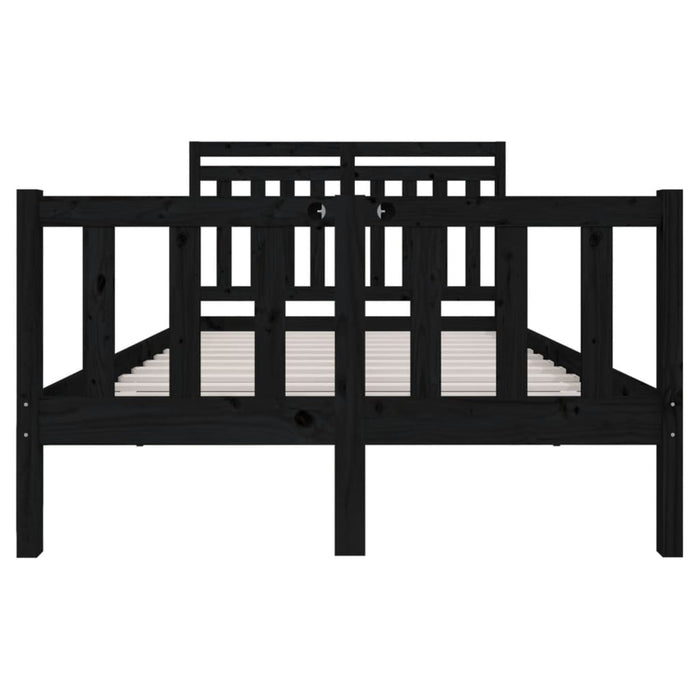 Massivholzbett Schwarz 120x190 cm