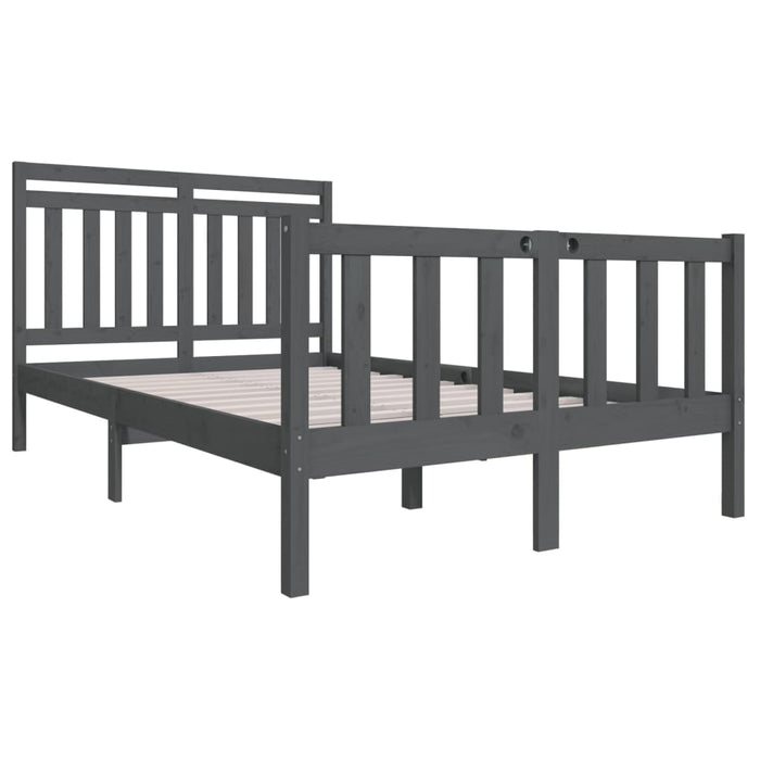Massivholzbett Grau 135x190 cm