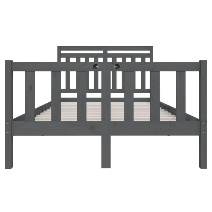 Massivholzbett Grau 135x190 cm