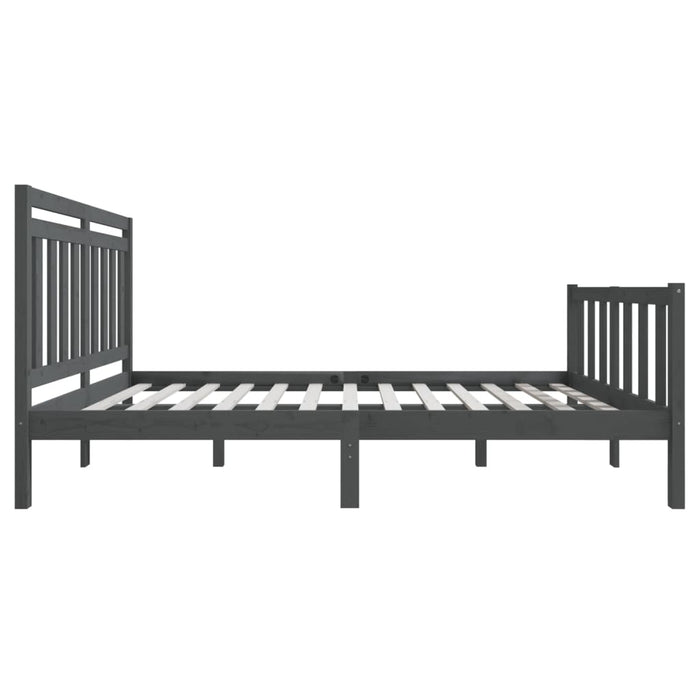 Massivholzbett Grau 135x190 cm