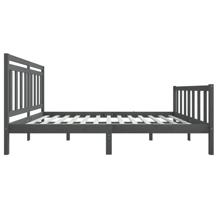 Massivholzbett Grau 140x190 cm