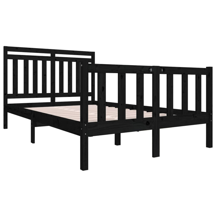 Massivholzbett Schwarz 140x190 cm