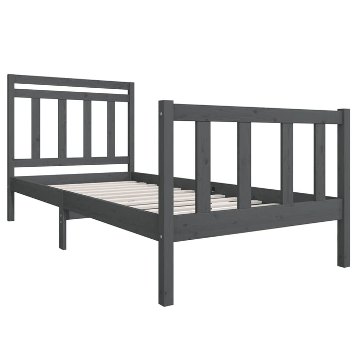 Massivholzbett Grau 90x200 cm