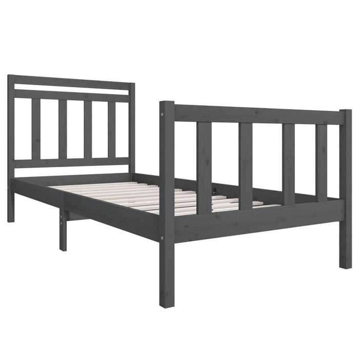 Massivholzbett Grau 100x200 cm