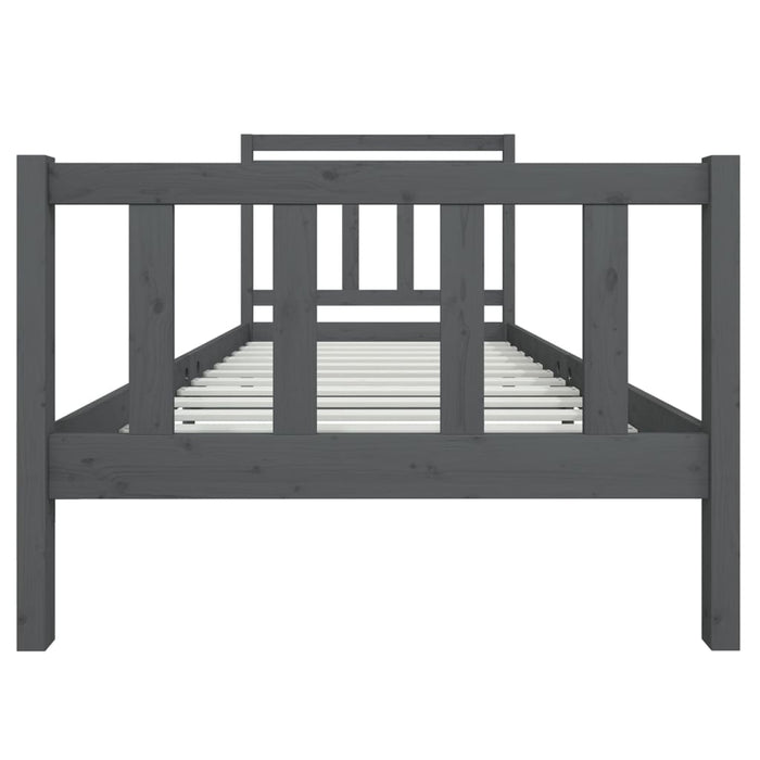 Massivholzbett Grau 100x200 cm