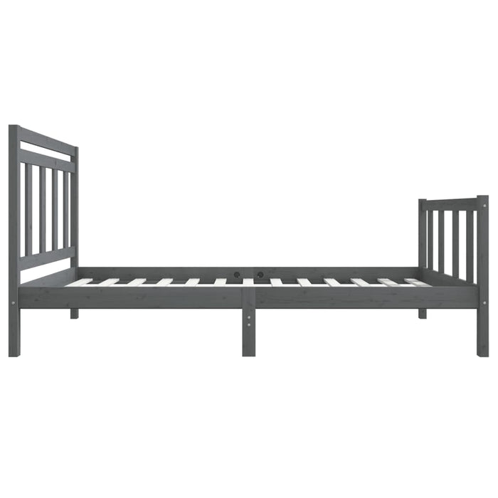 Massivholzbett Grau 100x200 cm