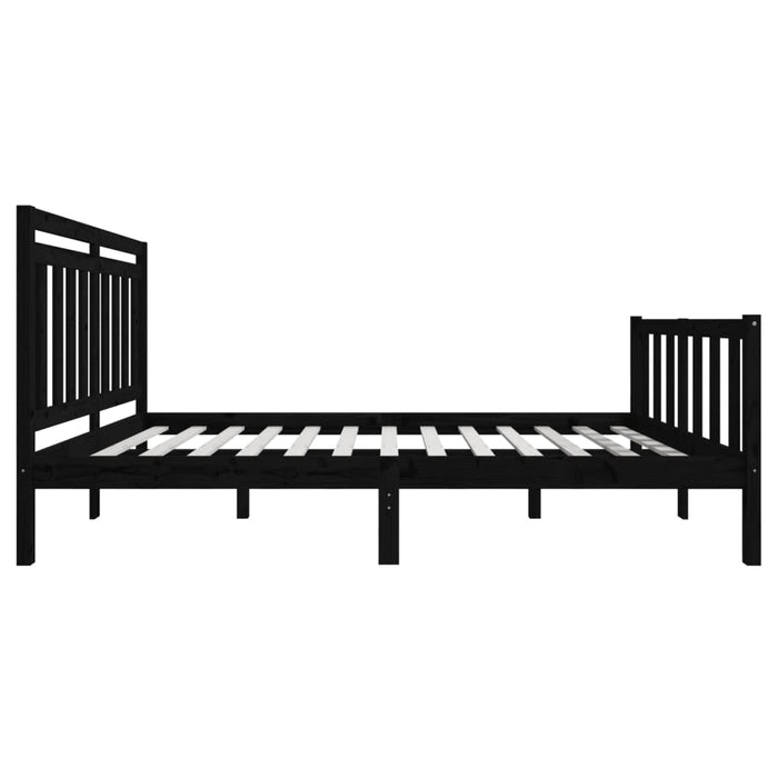 Massivholzbett Schwarz 150x200 cm