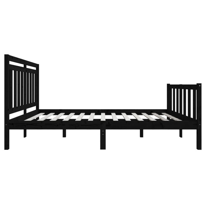 Massivholzbett Schwarz 160x200 cm