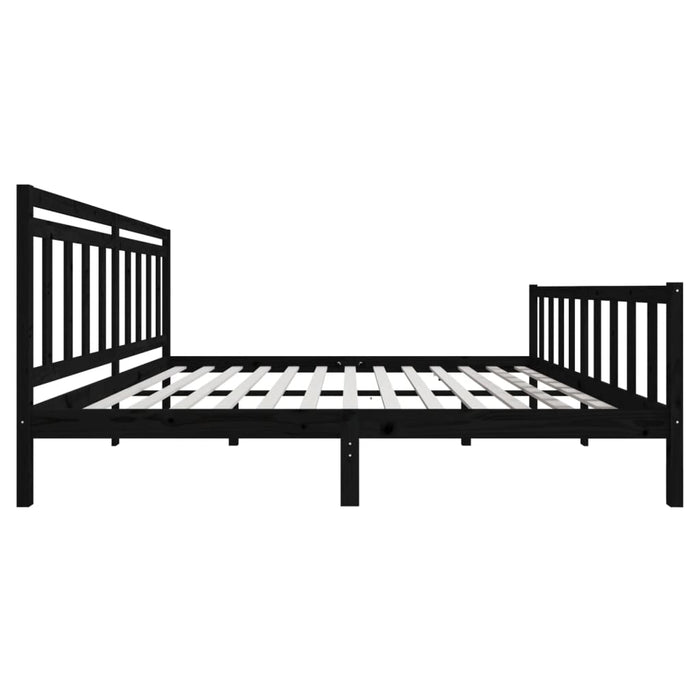 Massivholzbett Schwarz 180x200 cm