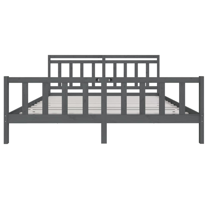 Massivholzbett Grau 200x200 cm