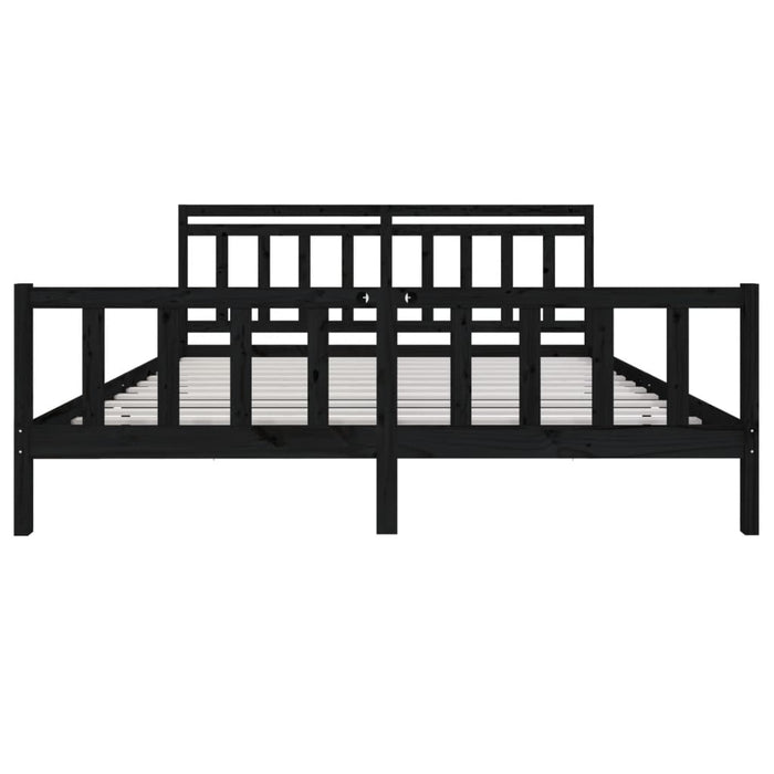 Massivholzbett Schwarz 200x200 cm