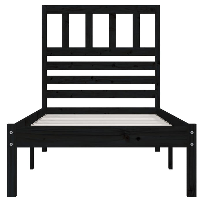 Massivholzbett Schwarz Kiefer 90x200 cm