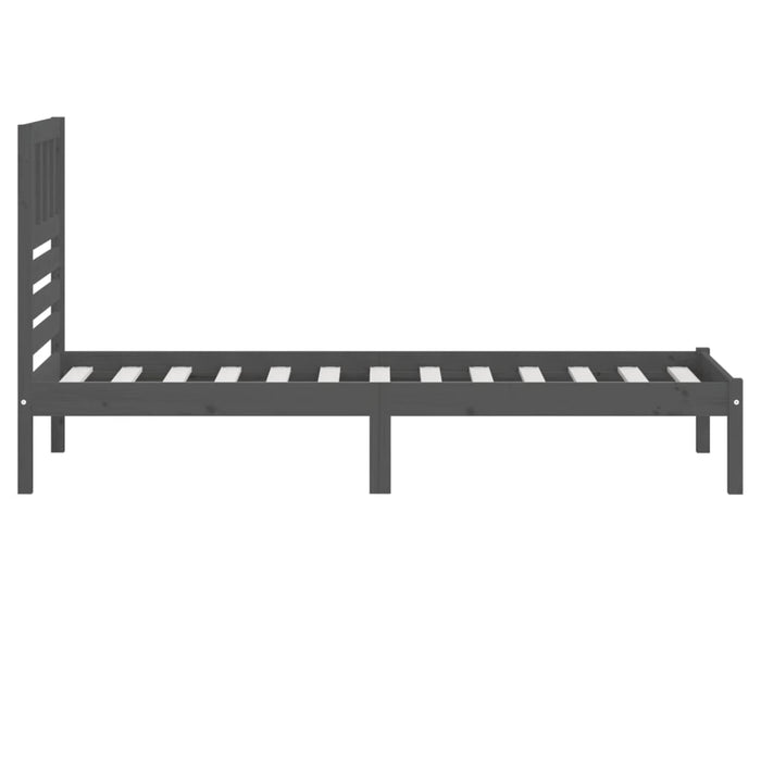 Massivholzbett Grau Kiefer 100x200 cm